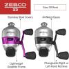 image:imageZebco 33 Spincast Reel and 2Piece Fishing Rod Combo 5Foot 6Inch Durable Fiberglass Rod Quickset AntiReverse Fishing Reel with Bite AlertPinkblack  2 Pack