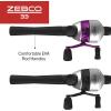 image:imageZebco 33 Spincast Reel and 2Piece Fishing Rod Combo 5Foot 6Inch Durable Fiberglass Rod Quickset AntiReverse Fishing Reel with Bite AlertPinkblack  2 Pack