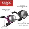 image:imageZebco 33 Spincast Reel and 2Piece Fishing Rod Combo 5Foot 6Inch Durable Fiberglass Rod Quickset AntiReverse Fishing Reel with Bite AlertPinkblack  2 Pack