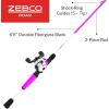 image:imageZebco Roam Baitcast Reel and Fishing Rod Combo 6Foot 6Inch 2Piece Fiberglass Fishing Pole with SplitGrip MaxTac Rod Handle Lightweight Graphite Frame RightHand RetrievePinkWhiteBlack