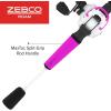 image:imageZebco Roam Baitcast Reel and Fishing Rod Combo 6Foot 6Inch 2Piece Fiberglass Fishing Pole with SplitGrip MaxTac Rod Handle Lightweight Graphite Frame RightHand RetrievePinkWhiteBlack