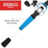 image:imageZebco Roam Baitcast Reel and Fishing Rod Combo 6Foot 6Inch 2Piece Fiberglass Fishing Pole with SplitGrip MaxTac Rod Handle Lightweight Graphite Frame RightHand RetrieveBlueWhiteBlack