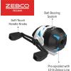 image:imageZebco Roam Spincast Fishing Reel Right or LeftHand Retrieve PreSpooled with 10Pound Zebco Fishing Line Stainless Steel Front CoverBlue