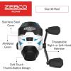 image:imageZebco Roam Spincast Fishing Reel Right or LeftHand Retrieve PreSpooled with 10Pound Zebco Fishing Line Stainless Steel Front CoverBlue