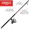 image:imageZebco Verge Spinning Reel and Fishing Rod Combo Changeable Right or LeftHand Retrieve PreSpooled with Zebco Fishing Line82 Rod  Size 60 Reel