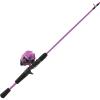 image:imageZebco Slingshot Spincast Reel and Fishing Rod Combo 2Piece Fishing Pole RightHand Retrieve PreSpooled with 10Pound Zebco LinePurple
