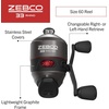 image:imageZebco 33 Rhino Tough Spincast Reel and 2Piece Fishing Rod Combo Durable EGlass Rod with ComfortGrip Handle Quickset AntiReverse Fishing Reel with Bite Alert33 Max Rhino  65 Foot