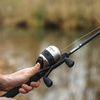 image:imageZebco 33 Spincast Reel and 2Piece Fishing Rod Combo 5Foot 6Inch Durable Fiberglass Rod Quickset AntiReverse Fishing Reel with Bite AlertBlack  With Bonus Reel