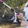 image:imageZebco Roam Spinning Reel and Fishing Rod Combo 6Foot Fiberglass Fishing Pole Split ComfortGrip Handle SoftTouch Handle Knob Changeable Right or LeftHand RetrieveSize 20 Reel  60 Rod  Pink