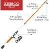 image:imageZebco Roam Spinning Reel and Fishing Rod Combo 6Foot Fiberglass Fishing Pole Split ComfortGrip Handle SoftTouch Handle Knob Changeable Right or LeftHand RetrieveSize 30 Reel  66 Rod  Orange