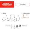 image:imageZebco Catfish Fishing Tackle Dial Pack 10 Total Pieces Hooks Sinkers Swivels Treble Hooks 360Degree Rotating Carabiner Rotating Locking Clear Plastic Lid Red