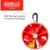 image:imageZebco CrappiePanfish Fishing Tackle Dial Pack 15 Total Pieces Hooks Sinkers Bobbers Jig Heads Grubs Marabou Jig 360Degree Rotating Carabiner Rotating Locking Clear Plastic Lid Red