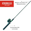 image:imageZebco Splash Spincast Reel and Fishing Rod Combo Fiberglass Rod Ball Bearing System All Metal Gears 8Pound LineGrunge Green