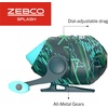 image:imageZebco Splash Spincast Reel and Fishing Rod Combo Fiberglass Rod Ball Bearing System All Metal Gears 8Pound LineGrunge Green