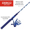 image:imageZebco Splash Spinning Reel and Fishing Rod Combo Fiberglass Rod 2Bearings All Metal Gears 521 Gear RatioTidepool Blue