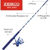 image:imageZebco Splash Spinning Reel and Fishing Rod Combo Fiberglass Rod 2Bearings All Metal Gears 521 Gear RatioTidepool Blue
