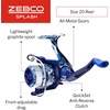 image:imageZebco Splash Spinning Reel and Fishing Rod Combo Fiberglass Rod 2Bearings All Metal Gears 521 Gear RatioTidepool Blue