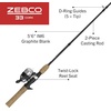 image:imageZebco 33 Cork Reel and Fishing Rod Combo Graphite Rod with Cork Handle QuickSet AntiReverse Fishing Reel with Bite Alert55 Foot  Micro Spincast