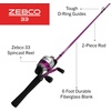 image:imageZebco 33 Spincast Reel and Fishing Rod Combo 6Foot 2Piece Fiberglass Rod with EVA Handle Quickset AntiReverse Fishing Reel with Bite Alert6 Foot  Spincast  Pink