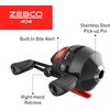 image:imageZebco 404 Spincast Reel and Fishing Rod Combo 56 2Piece Durable Fiberglass Rod with EVA Handle Quickset AntiReverse Reel with Builtin Bite Alert 28Piece Tackle PackBlackRed