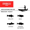 image:imageZebco 404 Spincast Reel and Fishing Rod Combo 56 2Piece Durable Fiberglass Rod with EVA Handle Quickset AntiReverse Reel with Builtin Bite Alert 28Piece Tackle PackBlackRed