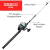 image:imageZebco 808 Saltwater Spincast Reel and Fishing Rod Combo 7Foot 2Piece Fishing Pole Size 80 Reel Changeable Right or LeftHand Retrieve PreSpooled with 20Pound Zebco Line Black808 Saltwater Combo