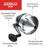 image:imageZebco 808 Saltwater Spincast Reel and Fishing Rod Combo 7Foot 2Piece Fishing Pole Size 80 Reel Changeable Right or LeftHand Retrieve PreSpooled with 20Pound Zebco Line Black808 Saltwater Combo