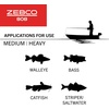 image:imageZebco 808 Spincast Reel and Fishing Rod Combo 7Foot Durable ZGlass Rod with Extended EVA Rod Handle Quickset AntiReverse with Bite Alert Prespooled with 20Pound Cajun Fishing Line808 Combo