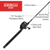 image:imageZebco 808 Spincast Reel and Fishing Rod Combo 7Foot Durable ZGlass Rod with Extended EVA Rod Handle Quickset AntiReverse with Bite Alert Prespooled with 20Pound Cajun Fishing Line808 Combo