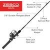 image:imageZebco Delta Spincast Reel and Fishing Rod Combo Instant AntiReverse Clutch Changeable Right or LeftHand Retrieve PreSpooled with Zebco Fishing Line56 Rod  Size 20 Reel