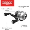 image:imageZebco Delta Spincast Reel and Fishing Rod Combo Instant AntiReverse Clutch Changeable Right or LeftHand Retrieve PreSpooled with Zebco Fishing Line56 Rod  Size 20 Reel