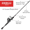 image:imageZebco Delta Spincast Reel and Fishing Rod Combo Instant AntiReverse Clutch Changeable Right or LeftHand Retrieve PreSpooled with Zebco Fishing Line62 Rod  Size 30 Reel