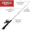 image:imageZebco Dock Spincast Reel and Fishing Rod Combo 42Inch Durable ZGlass Rod Quickset AntiReverse Fishing Reel Silver35 Foot