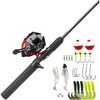 image:imageZebco 404 Spincast Reel and Fishing Rod Combo 56 2Piece Durable Fiberglass Rod with EVA Handle Quickset AntiReverse Reel with Builtin Bite Alert 28Piece Tackle PackBlackRed