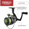 image:imageZebco Stinger Spinning Reel and 2Piece Fishing Rod Combo Durable Fiberglass Rod with EVA Handle Quickset AntiReverse Fishing Reel with Ball Bearing DriveSize 40 Reel  70 Rod  M