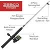 image:imageZebco Stinger Spinning Reel and 2Piece Fishing Rod Combo Durable Fiberglass Rod with EVA Handle Quickset AntiReverse Fishing Reel with Ball Bearing DriveSize 40 Reel  70 Rod  M