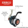 image:imageZebco CustomZ Spinning Reel and Fishing Rod Combo 6Foot 6Inch 2Piece Telescopic Rod Medium Power Size 30 Reel 14Piece Strike King Tackle Kit