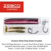 image:imageZebco CustomZ Spinning Reel and Fishing Rod Combo 6Foot 6Inch 2Piece Telescopic Rod Medium Power Size 30 Reel 14Piece Strike King Tackle Kit