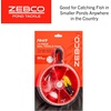 image:imageZebco Pond Fishing Tackle Dial Pack 14 Total Pieces Hooks Sinkers Bobber Jig Heads Inline Spinner Paddle Tail Grubs 360Degree Rotating Carabiner Rotating Locking Clear Plastic Lid Red