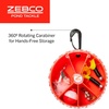 image:imageZebco Pond Fishing Tackle Dial Pack 14 Total Pieces Hooks Sinkers Bobber Jig Heads Inline Spinner Paddle Tail Grubs 360Degree Rotating Carabiner Rotating Locking Clear Plastic Lid Red