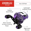 image:imageZebco Roam Baitcast Reel and Fishing Rod Combo 6Foot 6Inch 2Piece Fiberglass Rod with SplitGrip MaxTac Rod Handle Lightweight Graphite FramePrism Purple