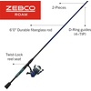 image:imageZebco Roam Spinning Reel and Fishing Rod Combo Fiberglass Rod Split ComfortGrip Handle SoftTouch Handle Knob Reversible RetrieveeEnergy GreenBlue