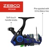 image:imageZebco Roam Spinning Reel and Fishing Rod Combo Fiberglass Rod Split ComfortGrip Handle SoftTouch Handle Knob Reversible RetrieveeEnergy GreenBlue