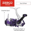 image:imageZebco Roam Spinning Reel and Fishing Rod Combo Fiberglass Rod Split ComfortGrip Handle SoftTouch Handle Knob Reversible RetrieveePrism Purple