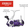 image:imageZebco Roam Spinning Reel and Fishing Rod Combo Fiberglass Rod Split ComfortGrip Handle SoftTouch Handle Knob Reversible RetrieveePrism Purple