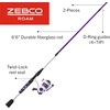 image:imageZebco Roam Spinning Reel and Fishing Rod Combo Fiberglass Rod Split ComfortGrip Handle SoftTouch Handle Knob Reversible RetrieveePrism Purple