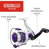 image:imageZebco Roam Spinning Reel and Fishing Rod Combo Fiberglass Rod Split ComfortGrip Handle SoftTouch Handle Knob Reversible RetrieveePrism Purple