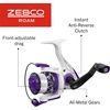 image:imageZebco Roam Spinning Reel and Fishing Rod Combo Fiberglass Rod Split ComfortGrip Handle SoftTouch Handle Knob Reversible RetrieveePrism Purple
