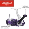 image:imageZebco Roam Spinning Reel and Fishing Rod Combo Fiberglass Rod Split ComfortGrip Handle SoftTouch Handle Knob Reversible RetrieveePrism Purple