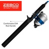 image:imageZebco Salt Fisher 33 Spincast Reel and Fishing Rod Combo 6Foot 6Inch 2Piece MediumHeavy Power ModerateFast Action Fiberglass Rod Interchangeable Retrieve 12Pound Line BlueSilver